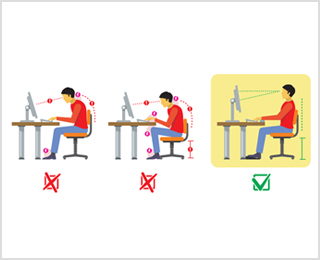 목이 앞으로 빠지게 되는 거북목 자세가 되지 않도록 주의합니다.