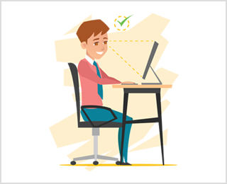 장시간 고개 숙이고 공부하는 자세, 목을 내밀고 컴퓨터하는 자세는 피합니다.